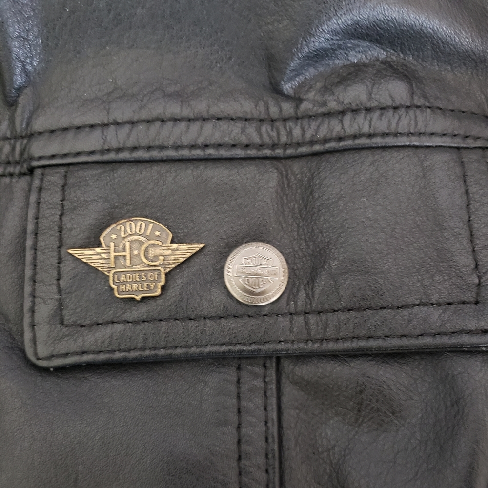HARLEY-DAVIDSON Women's Motorcycle Leather - Black Jacket - Size Small - Picture 16 of 16